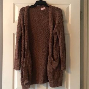 Pink lily popcorn cardigan